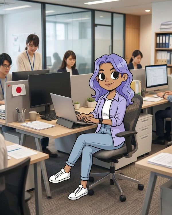 ノートパソコンを使ったアニメーション画像
